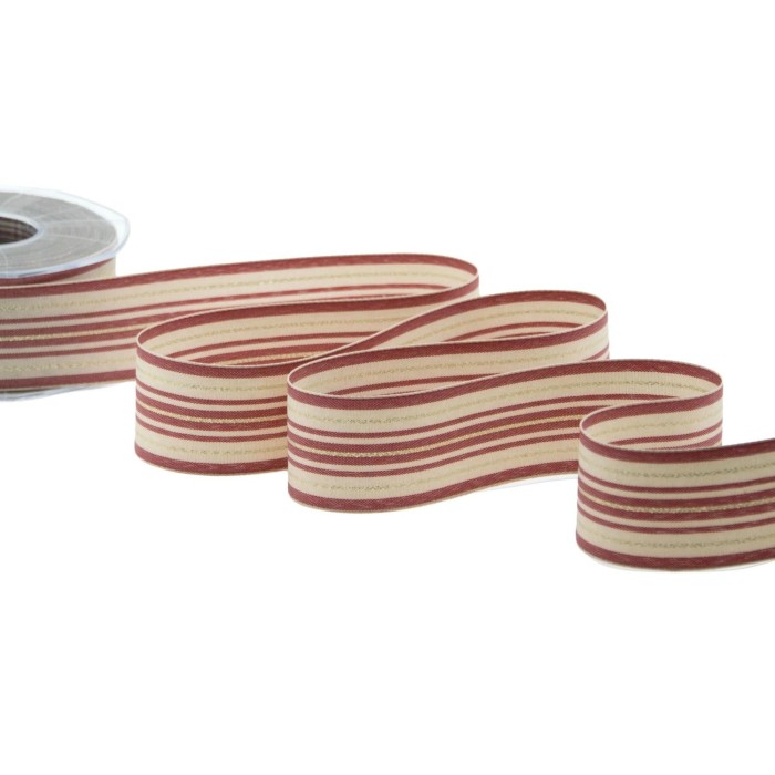 NASTRO AMARANTO STRIPE RIGATO 40MM. 20MT.
